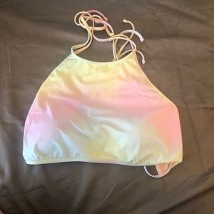 Tie dye halter bikini top